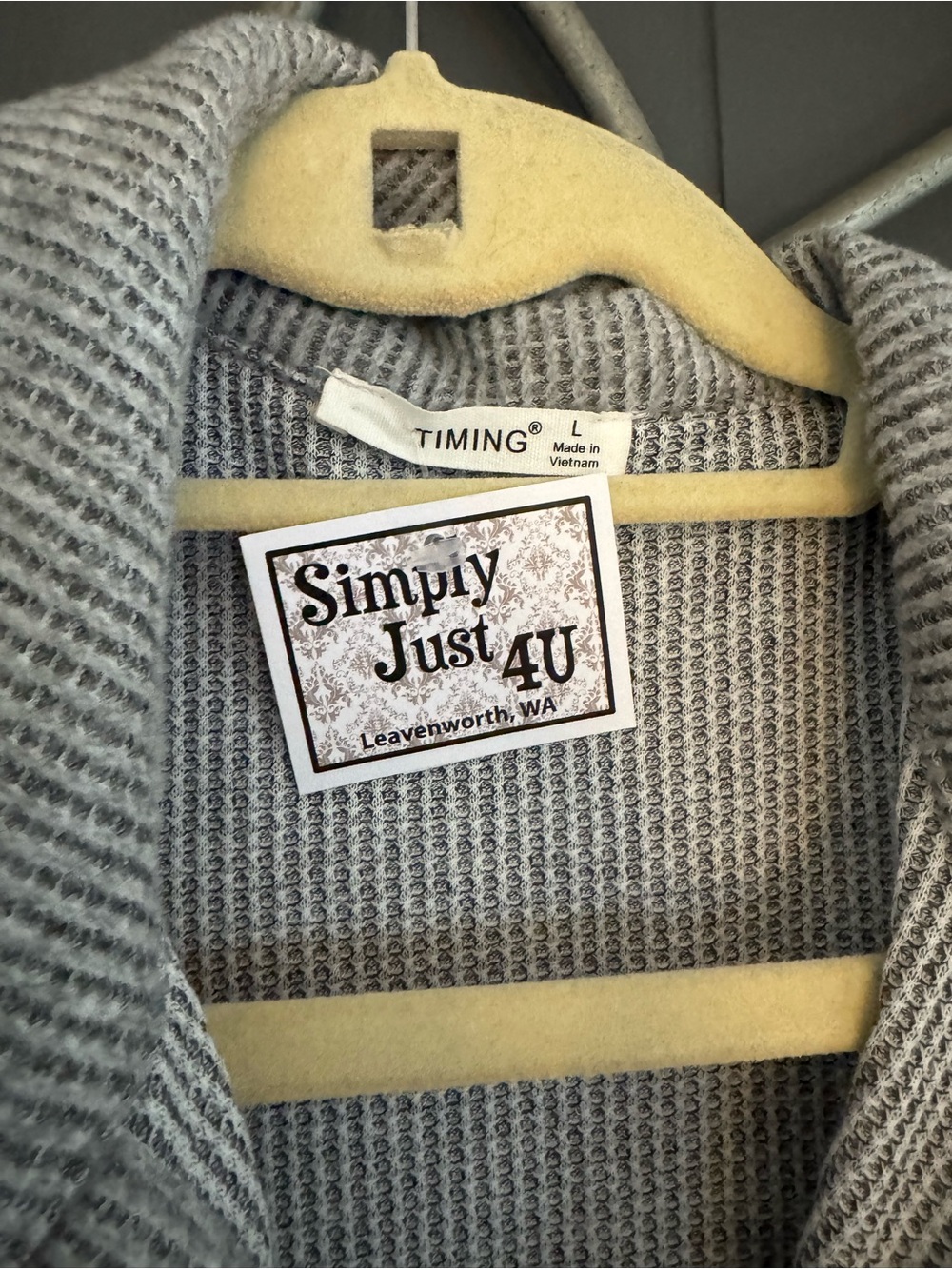 Timing Gray Ribbed Button-Front Trench Coat - Picture 2 of 3